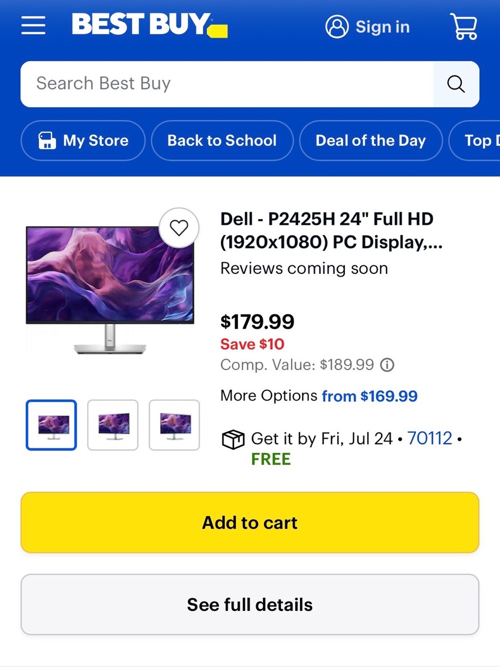Dell P2425H 24" Full HD Monitor - Silver with Black Screen Bezel